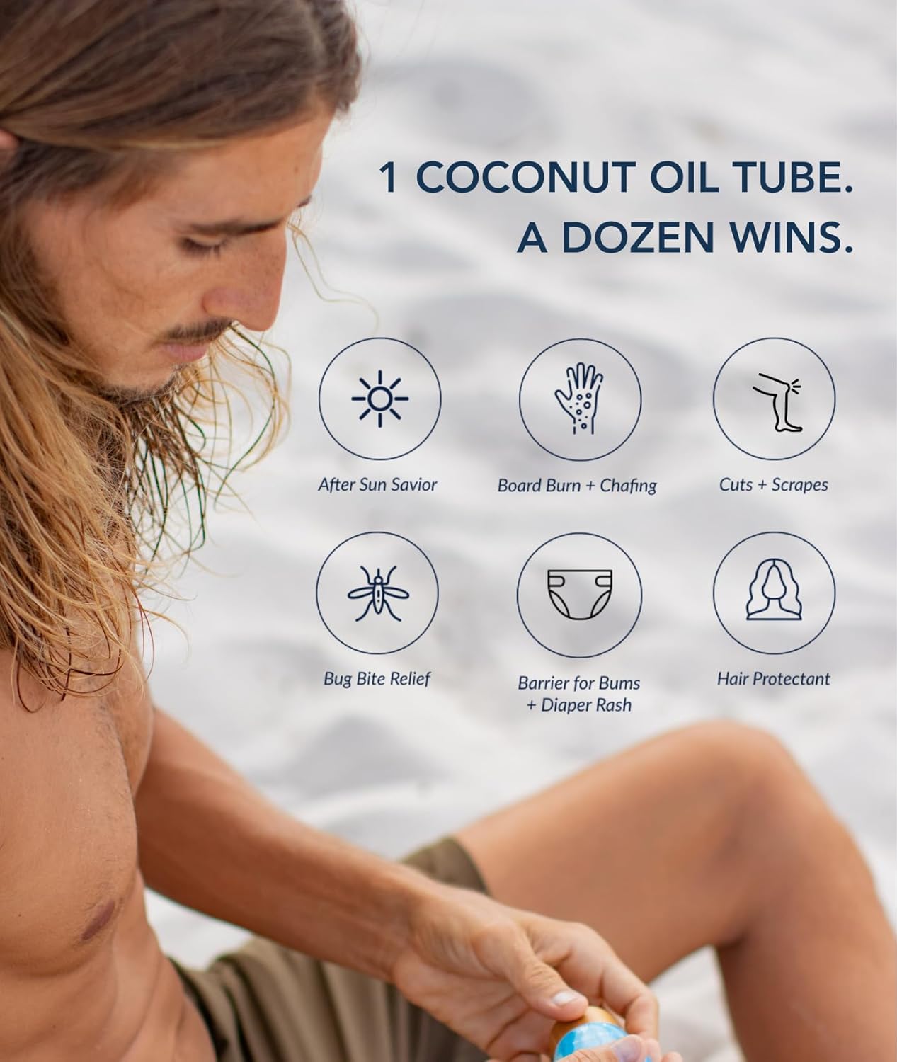 Conscious Coconut Travel-Ready Coconut Oil Tube (3.4 oz) – Organic, Fair Trade, Raw & Centrifuged | TSA-Approved Multipurpose Skin Care