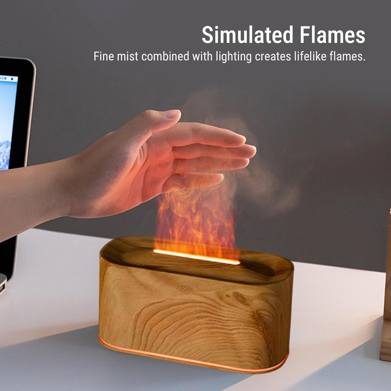 ZJchao Diffuser Humidifier Aromatherapy Essential Oil Diffuser 220ml Ultrasonic Effect with 7 Color Light Modes for Home Office Bedroom (Light Wood Grain)