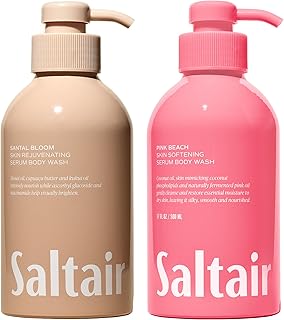 Saltair Body Wash Variety Pack – Signature Scents: Santal Bloom & Pink Beach – Moisturizing Body Wash – Scented Shower Gel for Women and Men – 2x 17oz – Paraben & Cruelty-Free