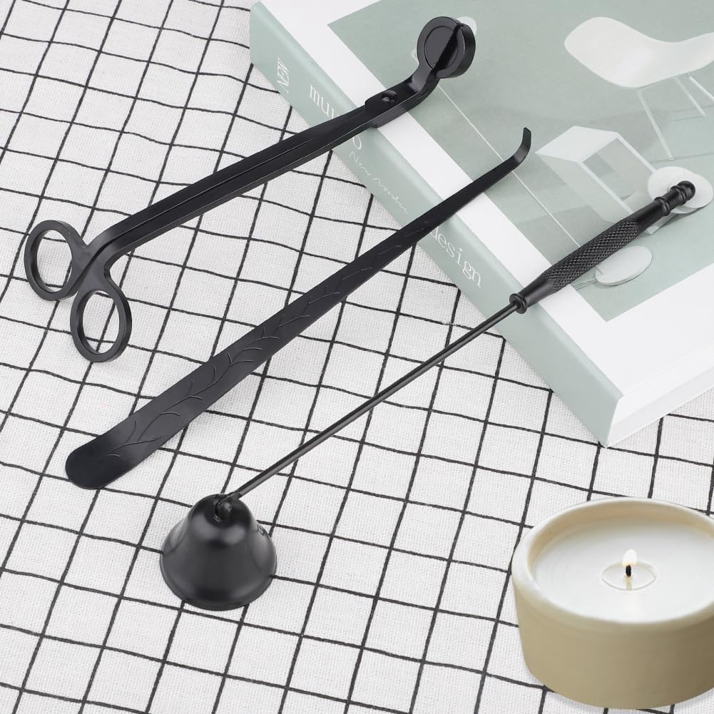 TITA-DONG Candle Accessory Set, Candle Wick Cutter, 3 in 1 Candle Wick Trimmer Scissors, Candle Snuffer, Candle Dipper, Home Tools Gift Pack(#1)