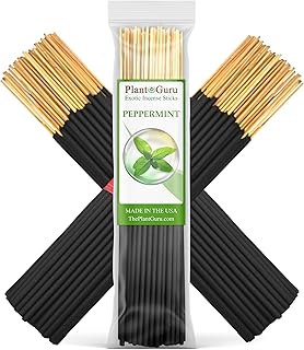 Peppermint Exotic Incense Sticks 7 Inch - Bulk 1 Bundle 85 to 100 Sticks - Natural 7" Long Lasting Aroma That Burns for 30 to 45 Minutes.