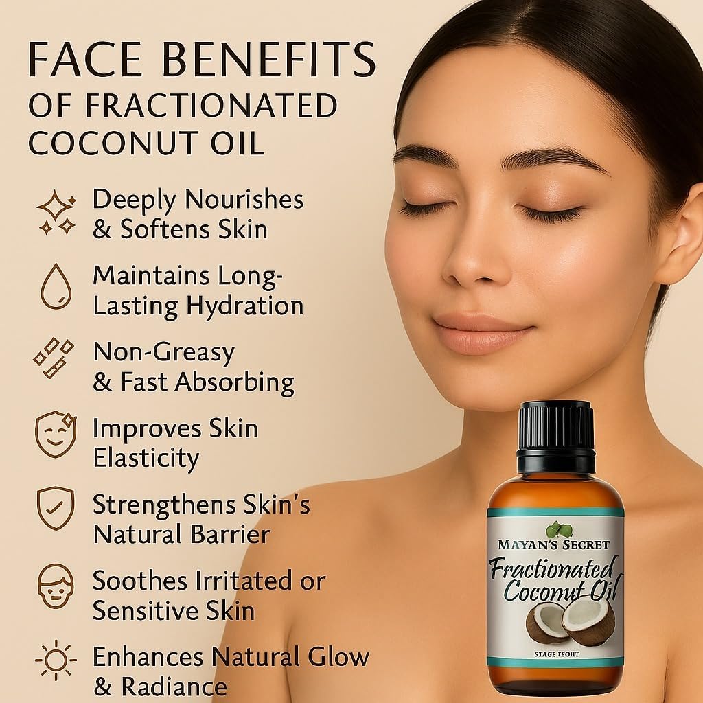 USDA Certified Organic Fractionated Coconut Oil, for Aromatherapy Relaxing Massage, Carrier Oil for Diluting Essential Oils, Hair & Skin Care Benefits, Moisturizer & Softener