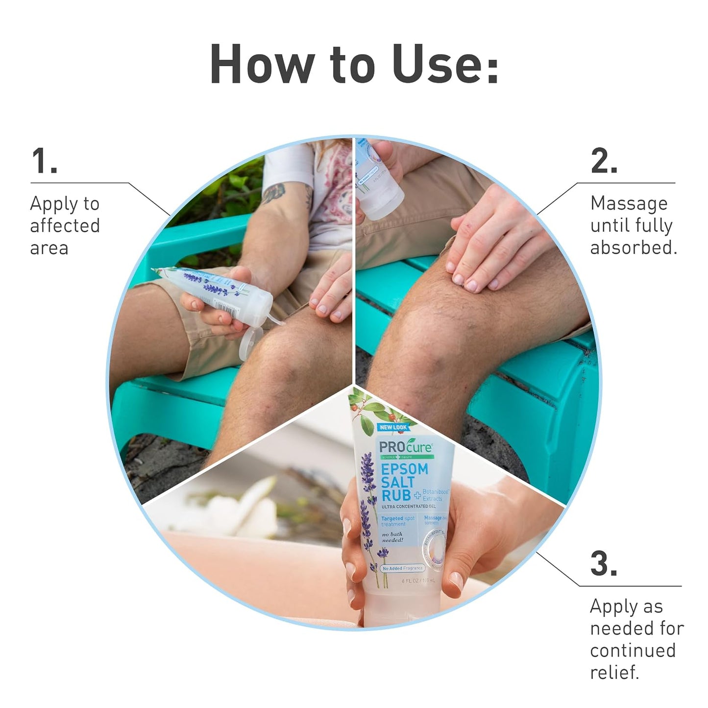 PROcure Epsom Salt Rub Gel - 2 Pack with Aloe Vera & Essential Oils