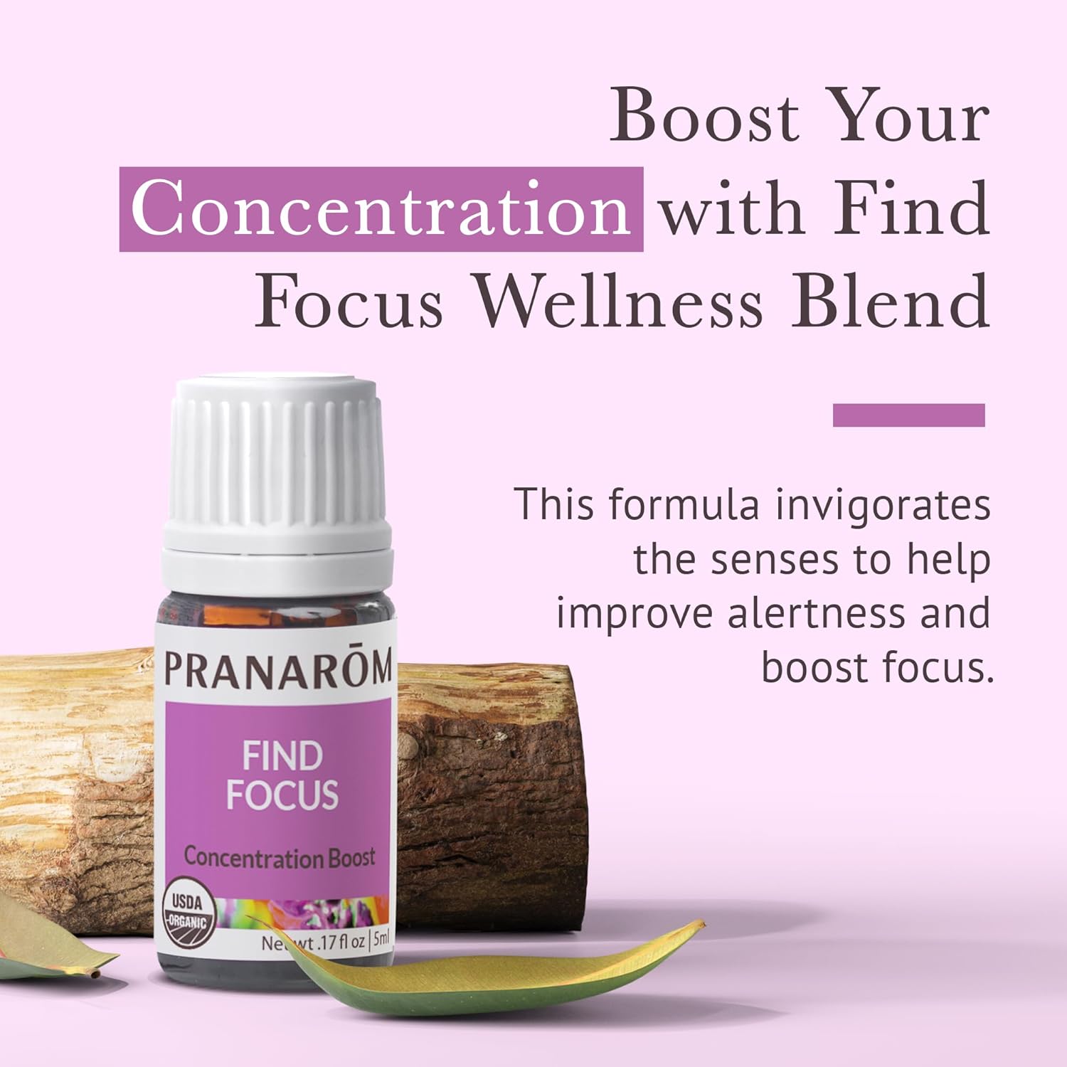 Pranarom - Find Focus Wellness Blend 5ml - Aromatherapy - Natural Focus - Certified Organic, Invigorating Citrus Aroma, Cruelty-Free, Easy Diffusion