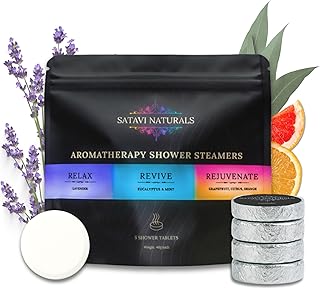 Shower Steamers Aromatherapy Variety (5 Pack) – Lavender, Eucalyptus Mint & Citrus Shower Bombs – Natural Essential Oil Spa Tablets, Individually Wrapped – Self Care Gifts for Women & Men