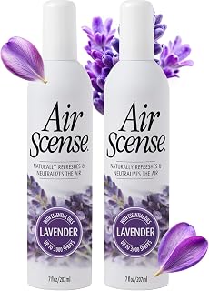 Air Scense Air Freshener Deodorizer Room Spray for Bathroom & Home, Essential Oils, Natural Lavender- 7 fl oz (2-Pack)