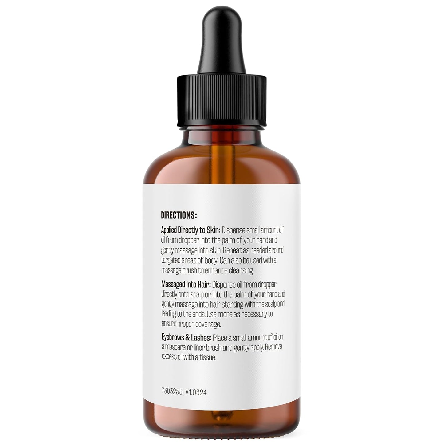 100% Pure Organic Castor Oil for Hair, Lash and Eyebrow Growth, Lymphatic Drainage and Skin Hydration | Hexane-Free, Cold Pressed, Unrefined in a 4 fl oz Glass Bottle with Dropper by M3