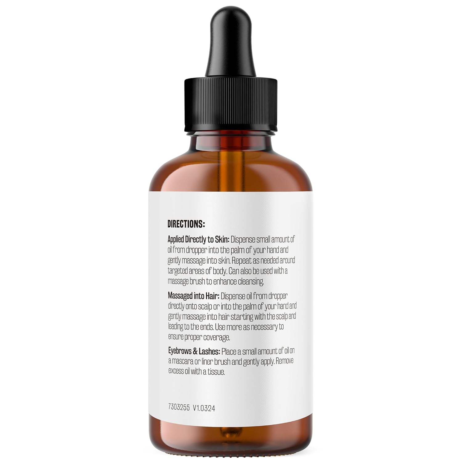 100% Pure Organic Castor Oil for Hair, Lash and Eyebrow Growth, Lymphatic Drainage and Skin Hydration | Hexane-Free, Cold Pressed, Unrefined in a 4 fl oz Glass Bottle with Dropper by M3