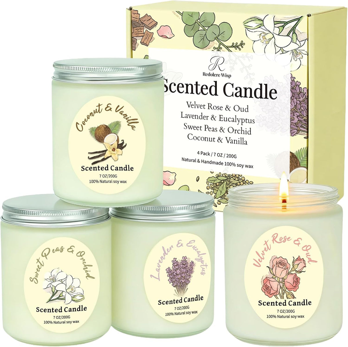 4 Pack Scented Candles Gift Set