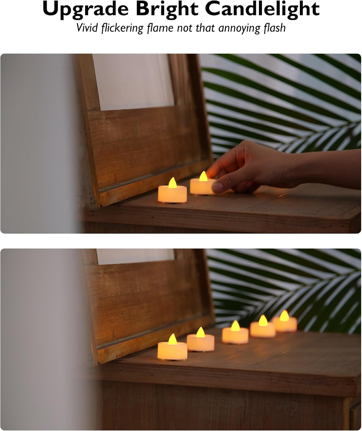 BEICHI Flameless TeaLights Candles with Timer,6 Hours On and 18 Hours Off in 24 Hours Cycle Automatically,Pack of 12 Battery Operated LED Tea Lights Flickering Votive Candles Timer Warm Yellow Light