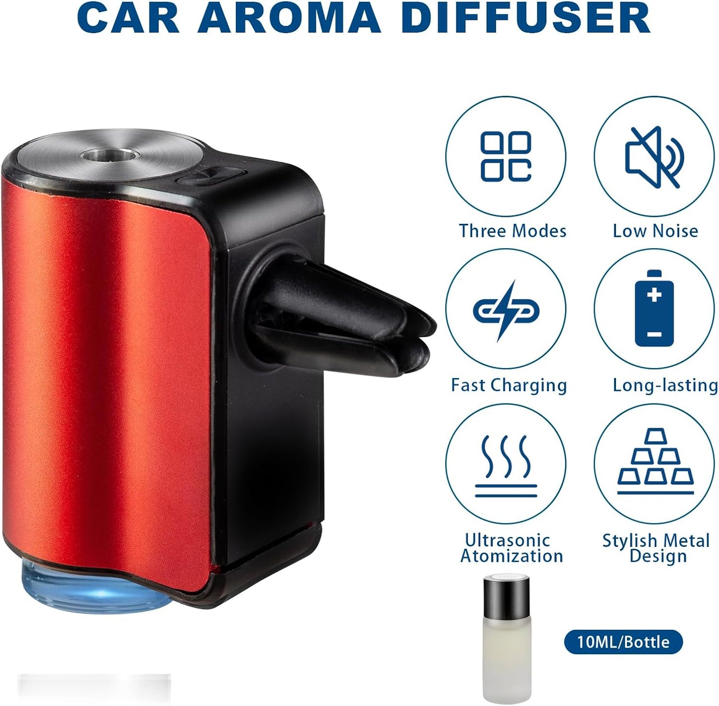 Featwell Car Aromatherapy/Fragrance car Air fresheners/Humidifier Essential Oil Diffuser for Vehicle (Red)