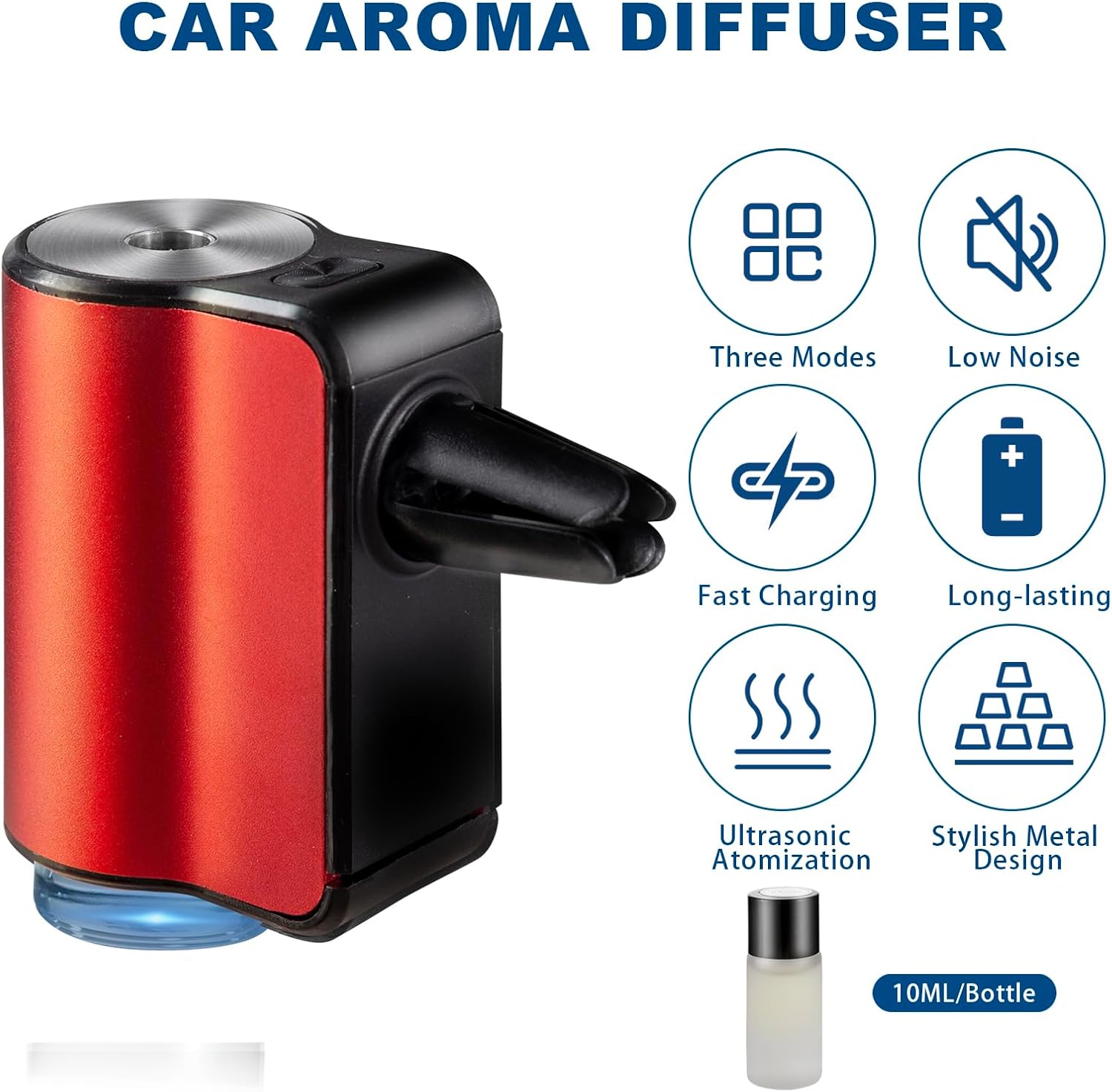 Featwell Car Aromatherapy/Fragrance car Air fresheners/Humidifier Essential Oil Diffuser for Vehicle (Red)
