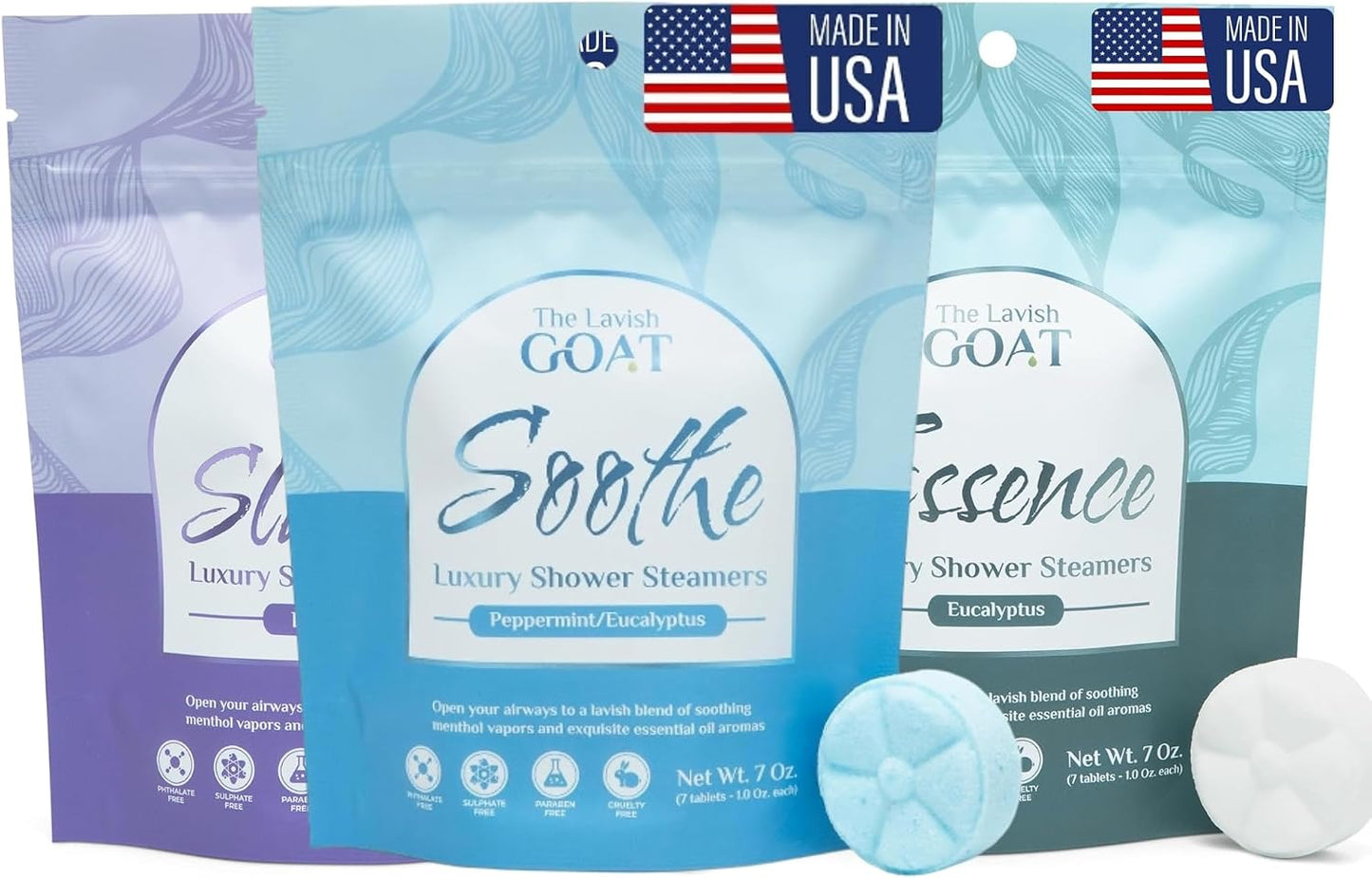 The Lavish Goat USA Made Shower Steamers 21 Count – Aromatherapy Shower Bombs - Tablets for Relaxation & Stress Relief