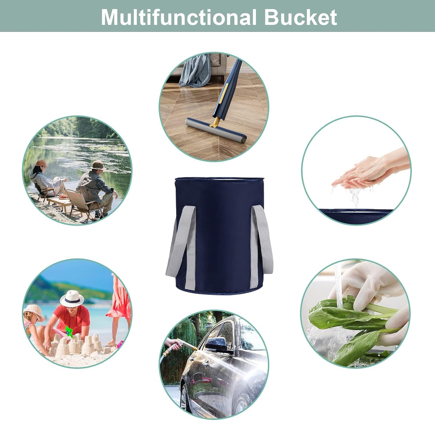 Large Collapsible Foot Bath Basin, Portable Travel Foot Bath Tub, Home Pedicure Foot Spa, 14.2 * 11.8 IN multifunctional Folding Water Bucket for Soaking Feet, Washing, Bathtub, Outdoor, Camping