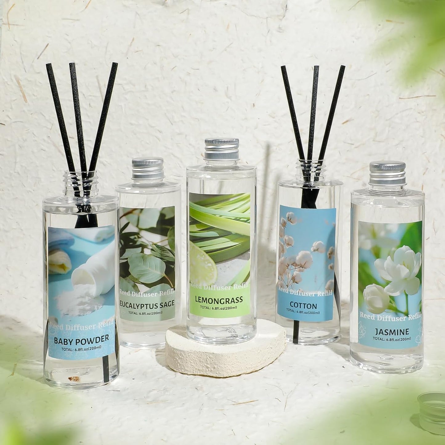 SCENTORINI Reed Diffuser Oil Refill, Lemongrass Diffuser Oil 6.76 Fl Oz, Summer Scented Essential Oil Refill Long Lasting Home Fragrance for Room Spa Aromatherapy Bathroom Hotel Decor, Patio, Outdoor