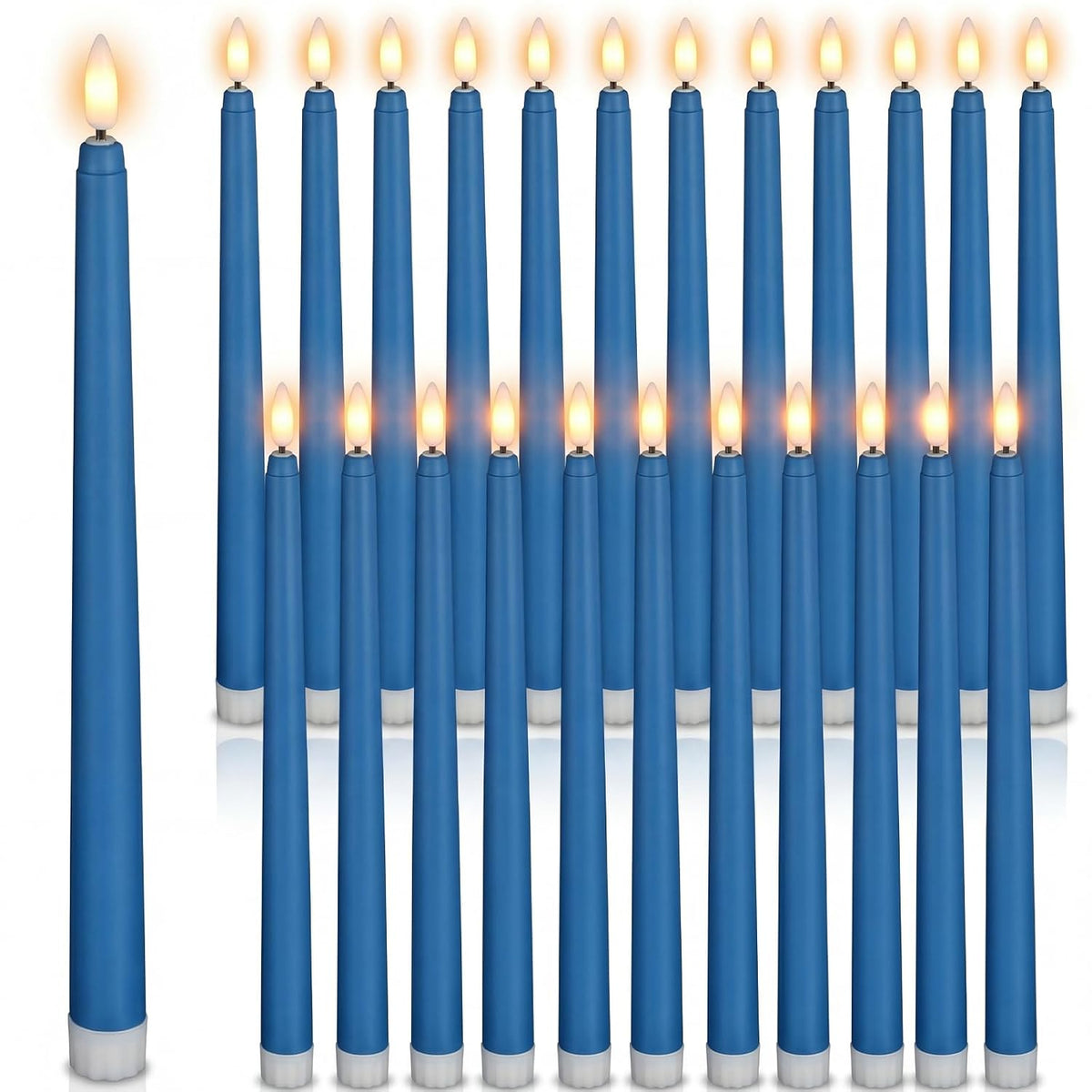 Macarrie 24 Packs Flameless Taper Candles Battery Operated Fake 11 Inch Long Candlelight LED Flameless Candlesticks