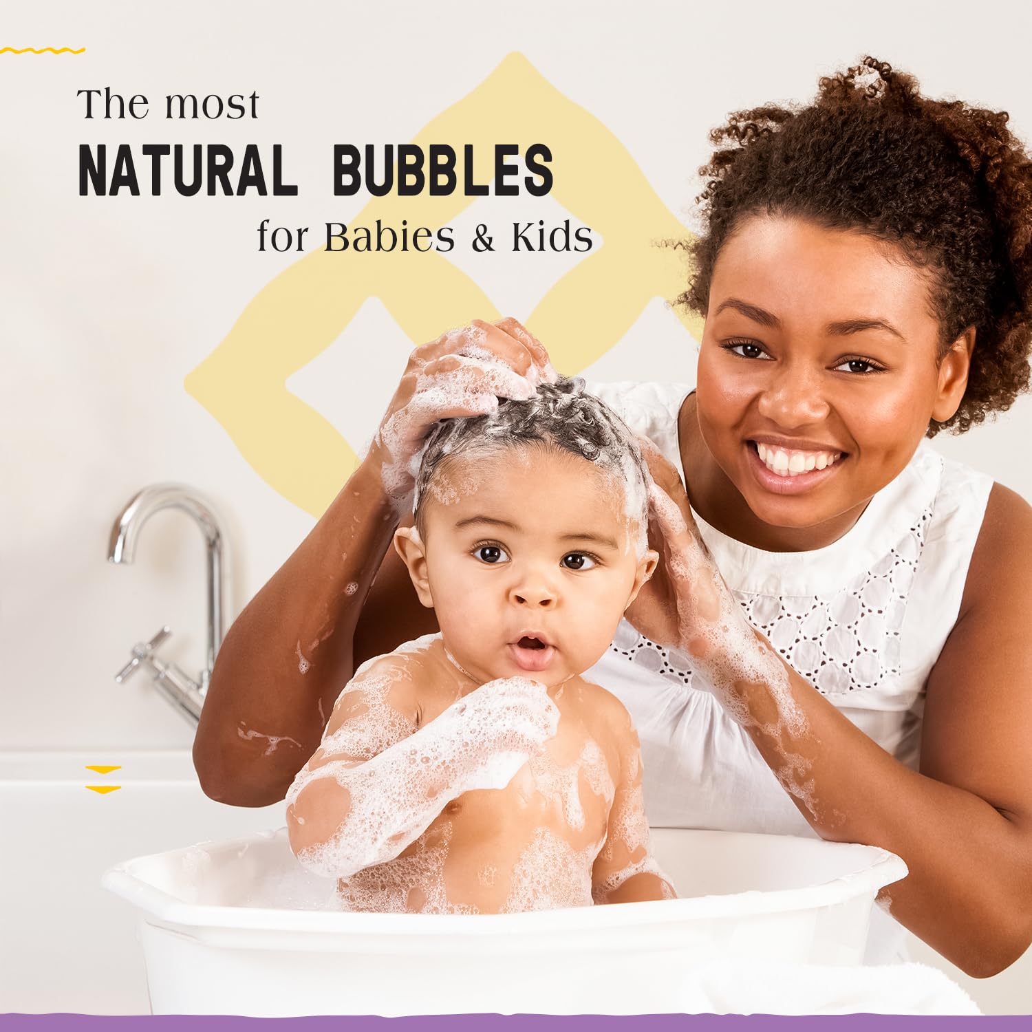 Alaffia Babies & Kids Bubble Bath, Lemon Lavender, Pump Included – Gentle Cleanser with Raw Shea Butter and Lemon Balm, 32 Fl Oz