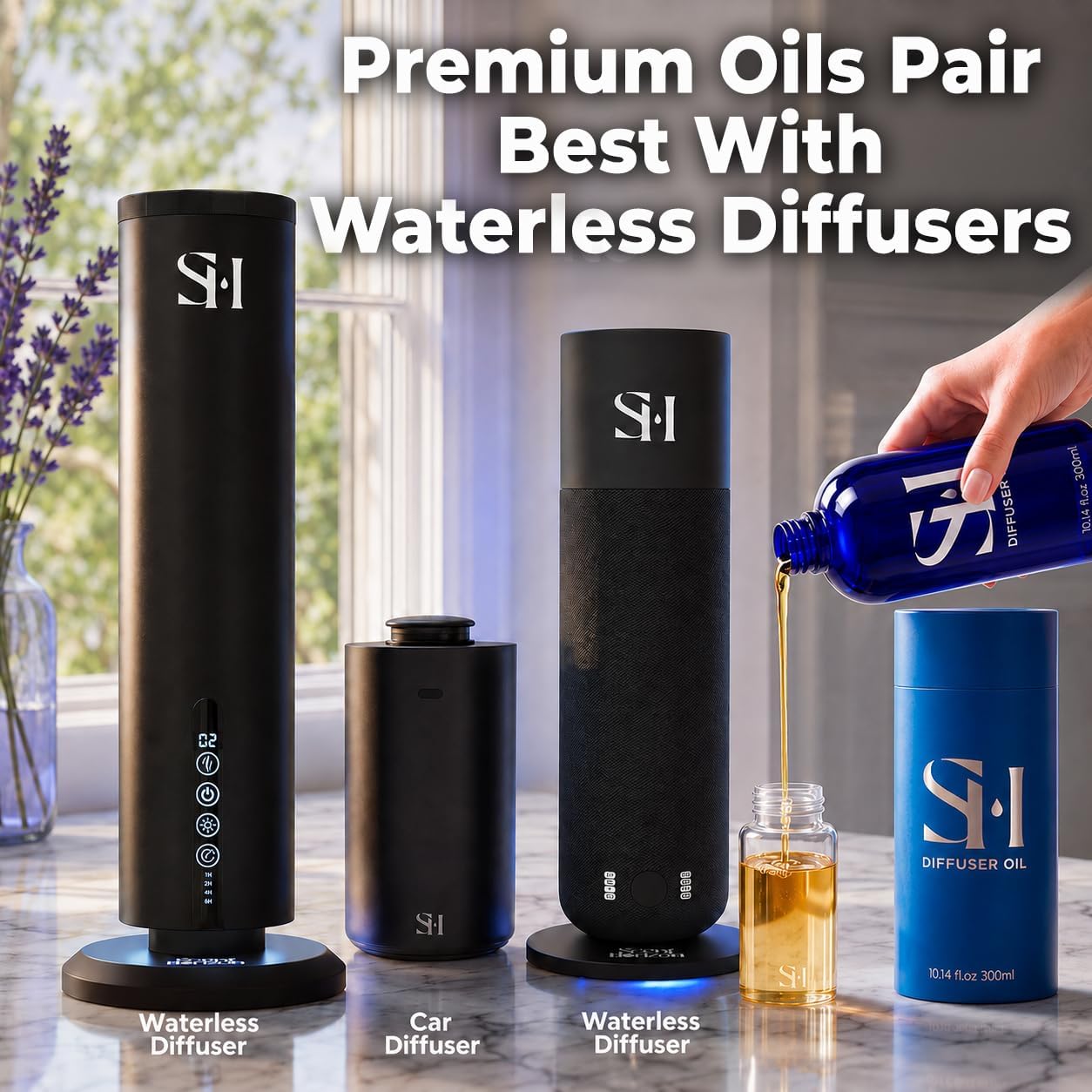 Inspired by 6-Star Hotel Monaco MC01 Hotel Scent Diffuser Oil | 2 Pack of 10.14 Fl Oz (300ml) - Waterless Diffuser Oil Refill & Highly Concentrated Fragrance Oil, Diffuser Oil Scents Luxury
