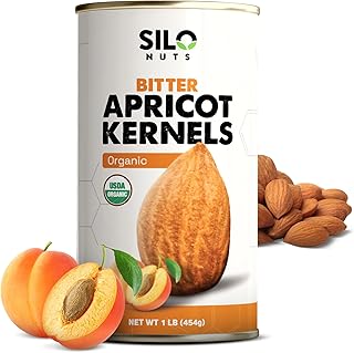 SILO Nuts Organic Bitter Apricot Kernels - 16 oz USDA Certified Organic Bitter Apricot Seeds - Natural & Non-GMO, Premium Quality Kernals, No Sulfur or Additives