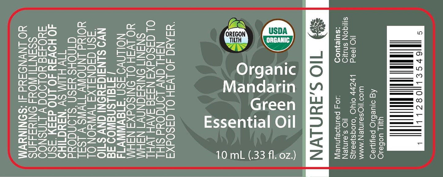 Best Mandarin Green Essential Oil Pure Certified Organic Therapeutic Grade 10ml