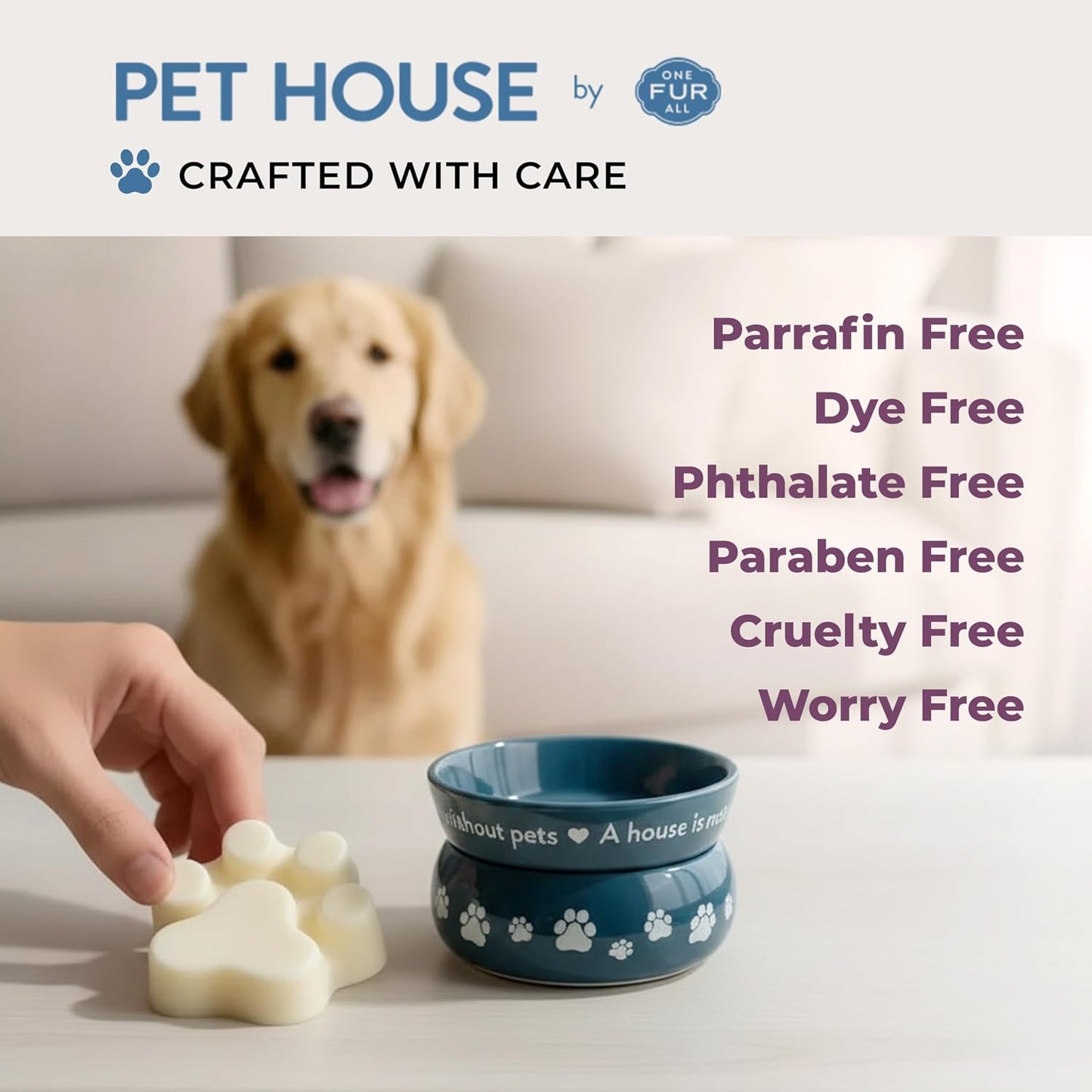 Pet House Lavender Green Tea Spring Scented Wax Melts - Long-Lasting Plant Based Soy Wax Melts Pet Friendly Pack of 2