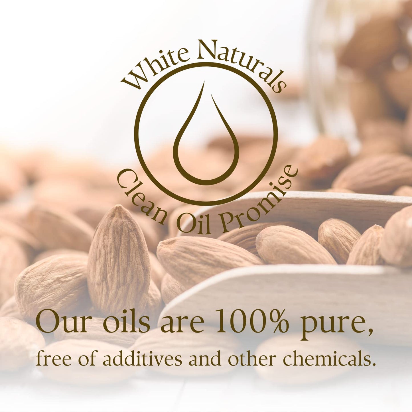 White Naturals Sweet Almond Oil for Hair and Skin, 100% Pure and Natural Cold Pressed, Hexane Free, Skin Moisturizer, Nails, Massage, Carrier Oil