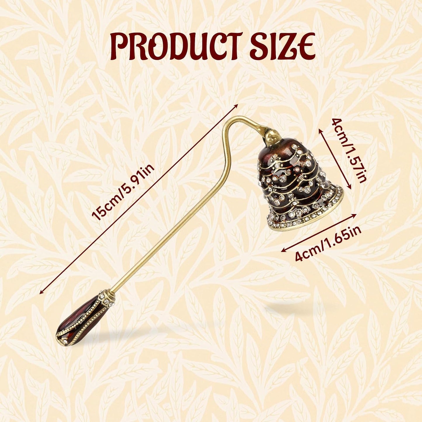 Elegant Royal-Style Candle Snuffer with Pearl Inlay, Candlesnuffers Wick Snuffer Candle Accessory for Putting Out Extinguish Candle (Coffee)