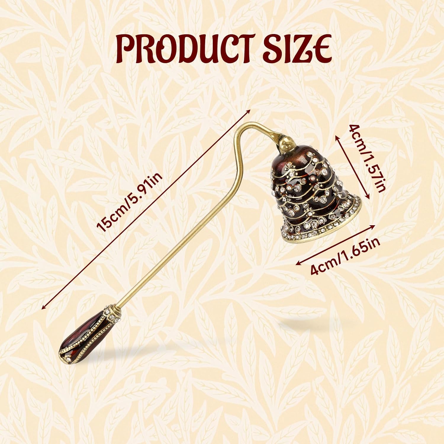 Elegant Royal-Style Candle Snuffer with Pearl Inlay, Candlesnuffers Wick Snuffer Candle Accessory for Putting Out Extinguish Candle (Coffee)
