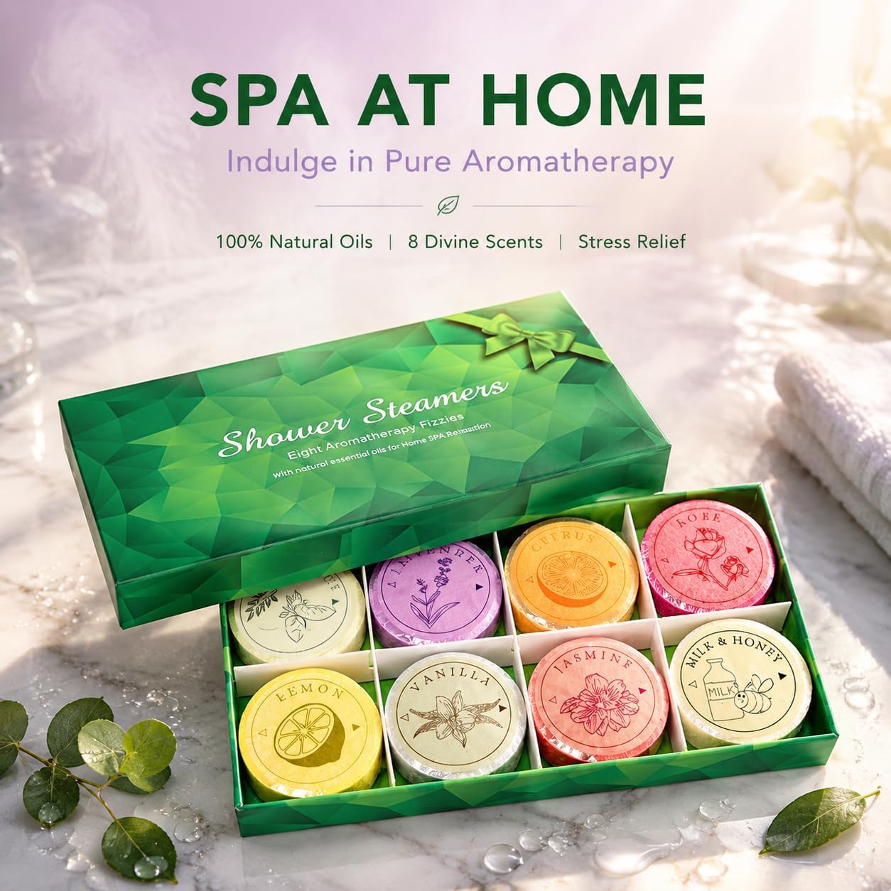 Shower Steamers Aromatherapy-8 Pack Shower Bombs with Essential Oils,Birthday Gifts for Women Self Care Relaxation Home SPA