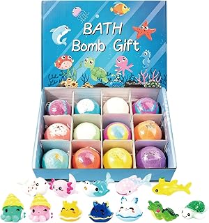 2026 New Upgraded Bath Bombs with Surprise Inside,12pcs Bath Bombs for Kids with Toy Inside,Best Birthday,Party,Surprise Rainbow Ocean Fizzy Bath Bomb Gift Set for Girls and Boys(Sea Animal)