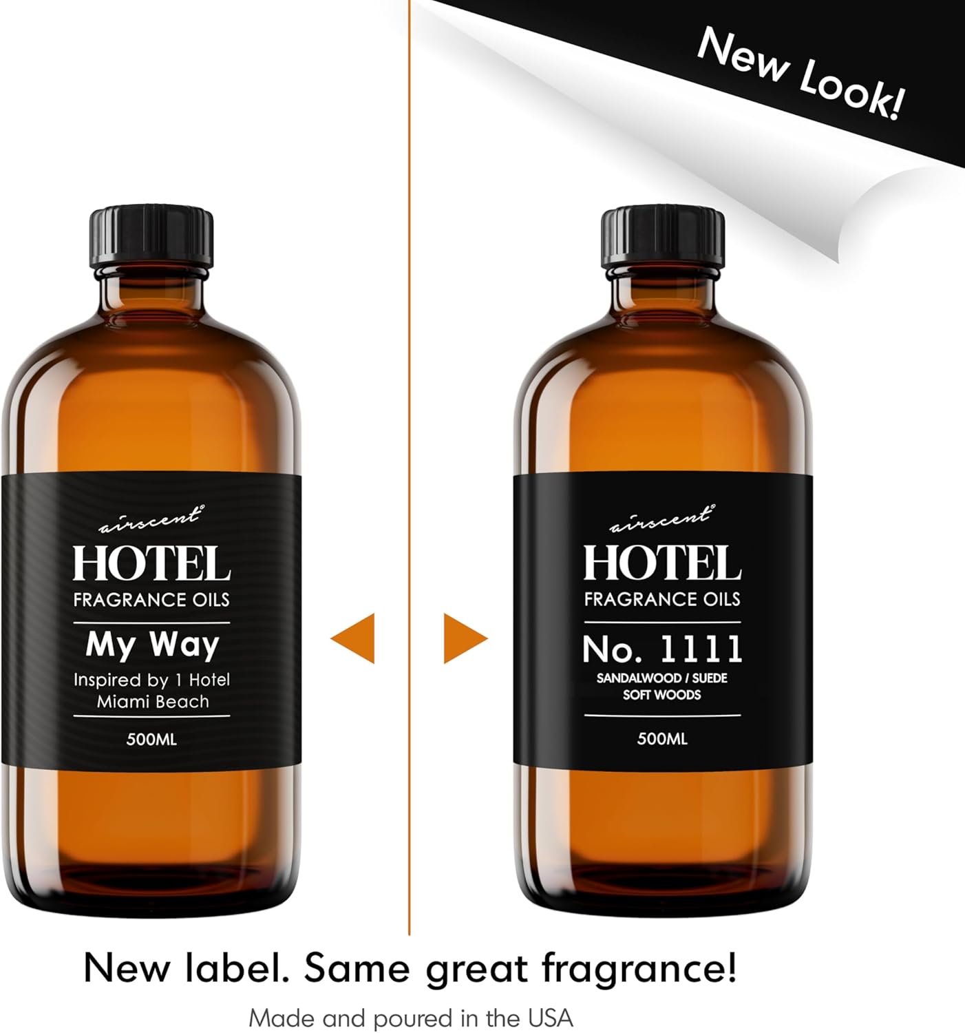 AirScent My Way Diffuser Oil No. 1111 Inspired by the 1 Hotel Scent - Sandalwood Suede Soft Woods - Fragrance Oil Blend for Ultrasonic and Waterless Diffusers and Crafting - 500 mL, 16.9 fl oz Bottle