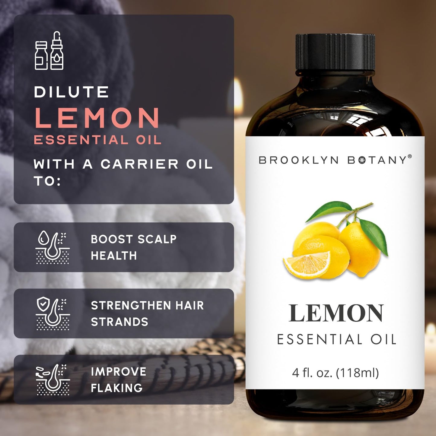 Brooklyn Botany Spearmint & Lemon Essential Oils – 4 Fl Oz (Pack of 2) – 100% Pure & Natural – Invigorating & Energizing Aromatherapy Blend