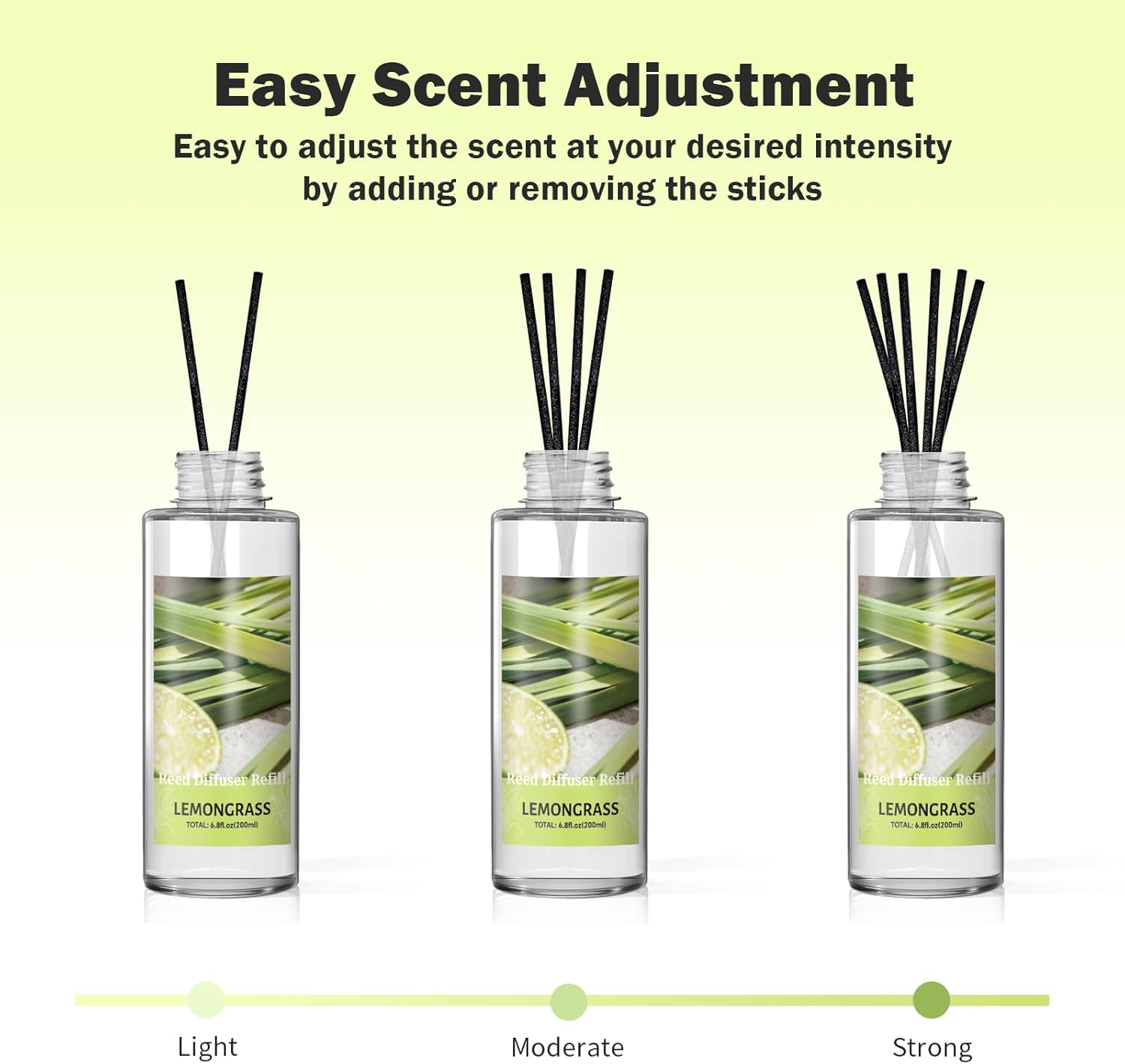 SCENTORINI Reed Diffuser Oil Refill, Lemongrass Diffuser Oil 6.76 Fl Oz, Summer Scented Essential Oil Refill Long Lasting Home Fragrance for Room Spa Aromatherapy Bathroom Hotel Decor, Patio, Outdoor