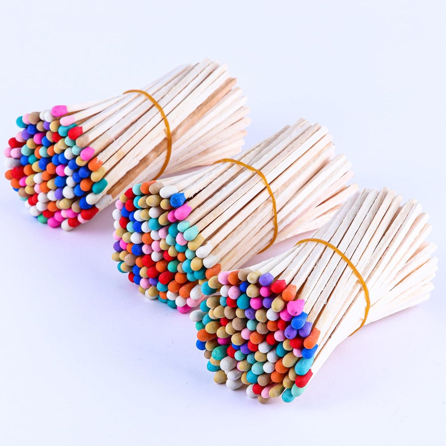 100Pcs 3'' Decorative Rainbow Matches, Premium Fancy Long Wooden Safety Matches for Candles, Long Wooden Matchsticks for Home Décor, Safety Matches for Lighting Candles with Match Striker