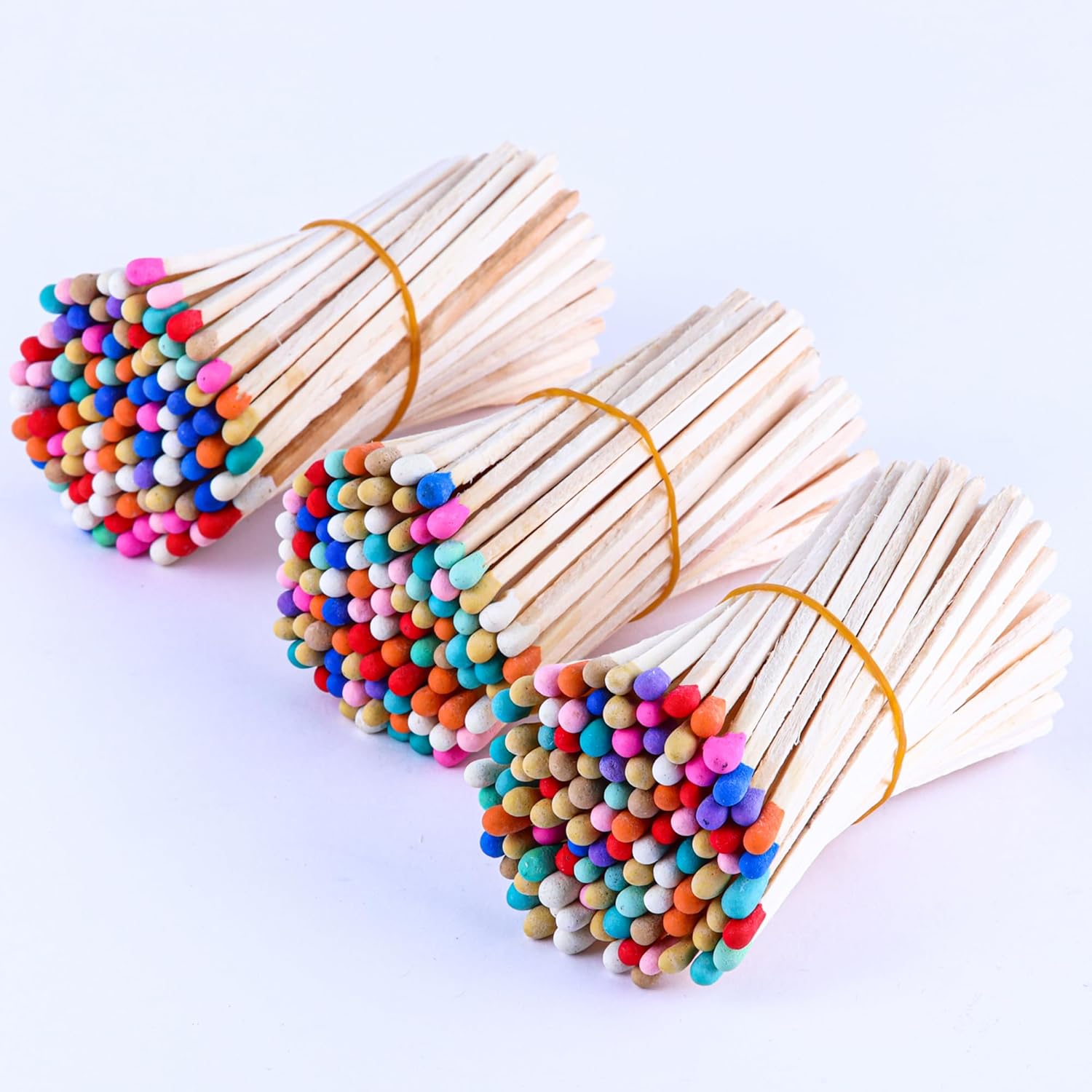 100Pcs 3'' Decorative Rainbow Matches, Premium Fancy Long Wooden Safety Matches for Candles, Long Wooden Matchsticks for Home Décor, Safety Matches for Lighting Candles with Match Striker