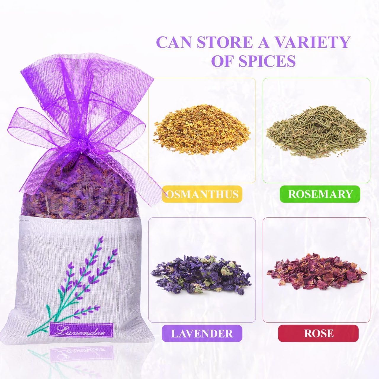 25 Pack Lavender Sachet Bags Empty - Lavender Sachets for Drawers and Closets Odor Eliminator - Purple Potpourri Bags Home Fragrance Empty Cotton Organza Pouches for Rose Orange Cinnamon