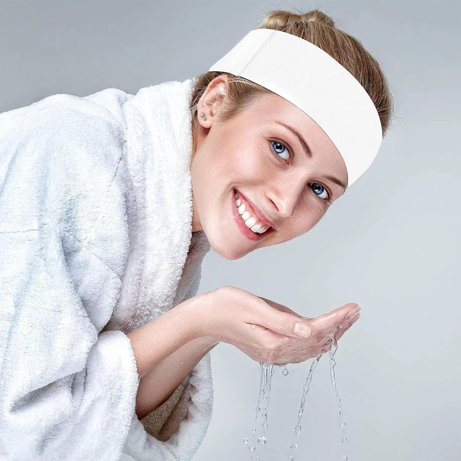 White Disposable Spa Headband for Women – 36pcs Disposable Headbands for Spa Hair bands for Facials, White Headband for Esthetician, Skincare & Washing Face, Professional Facial headbands for Women
