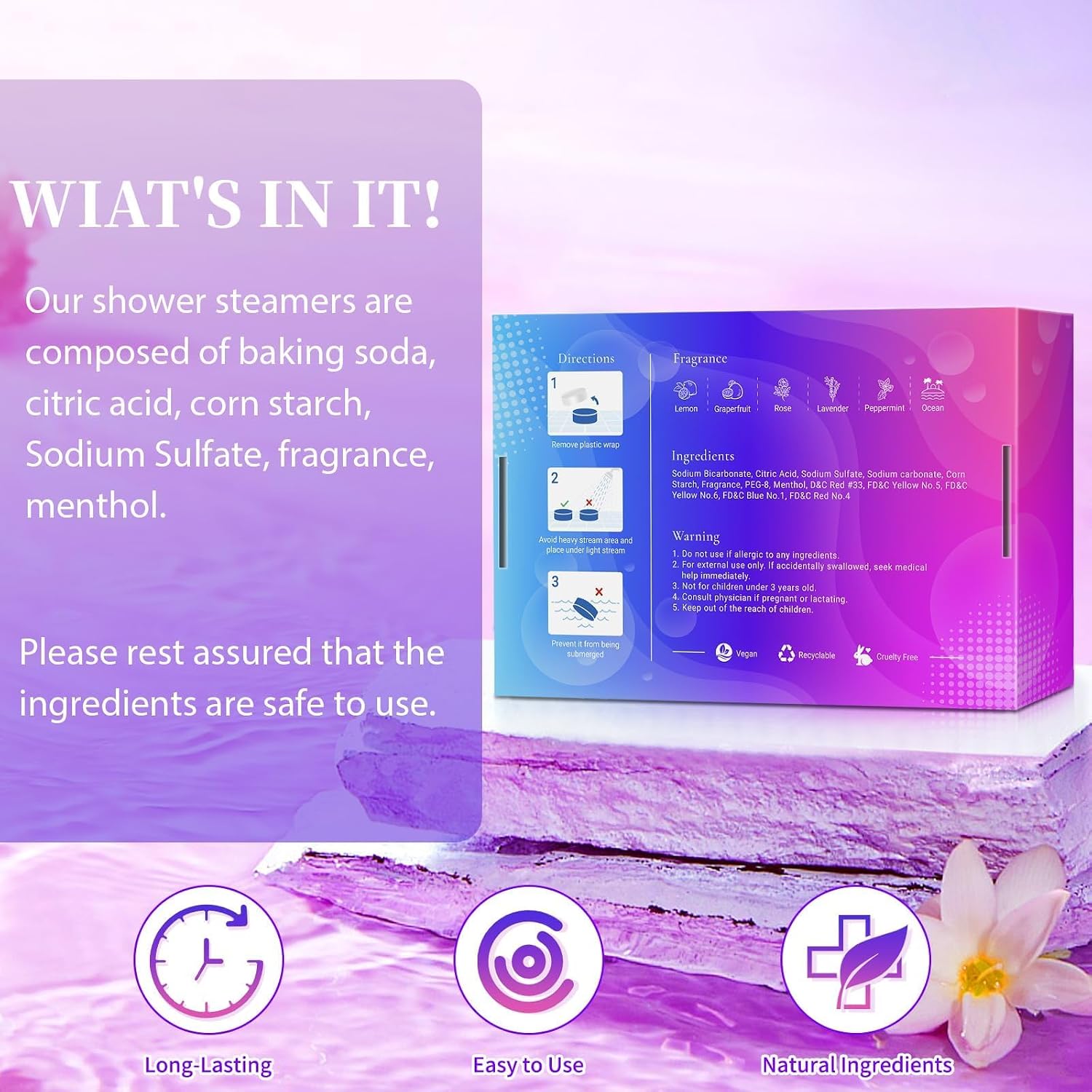 SeasonBliss Shower Steamers 18 Pack Set, Shower Bombs with 6 Charming Scents, Shower Tablets with Natural Ingredients,Self-Care & Relaxation Presents for Women and Men