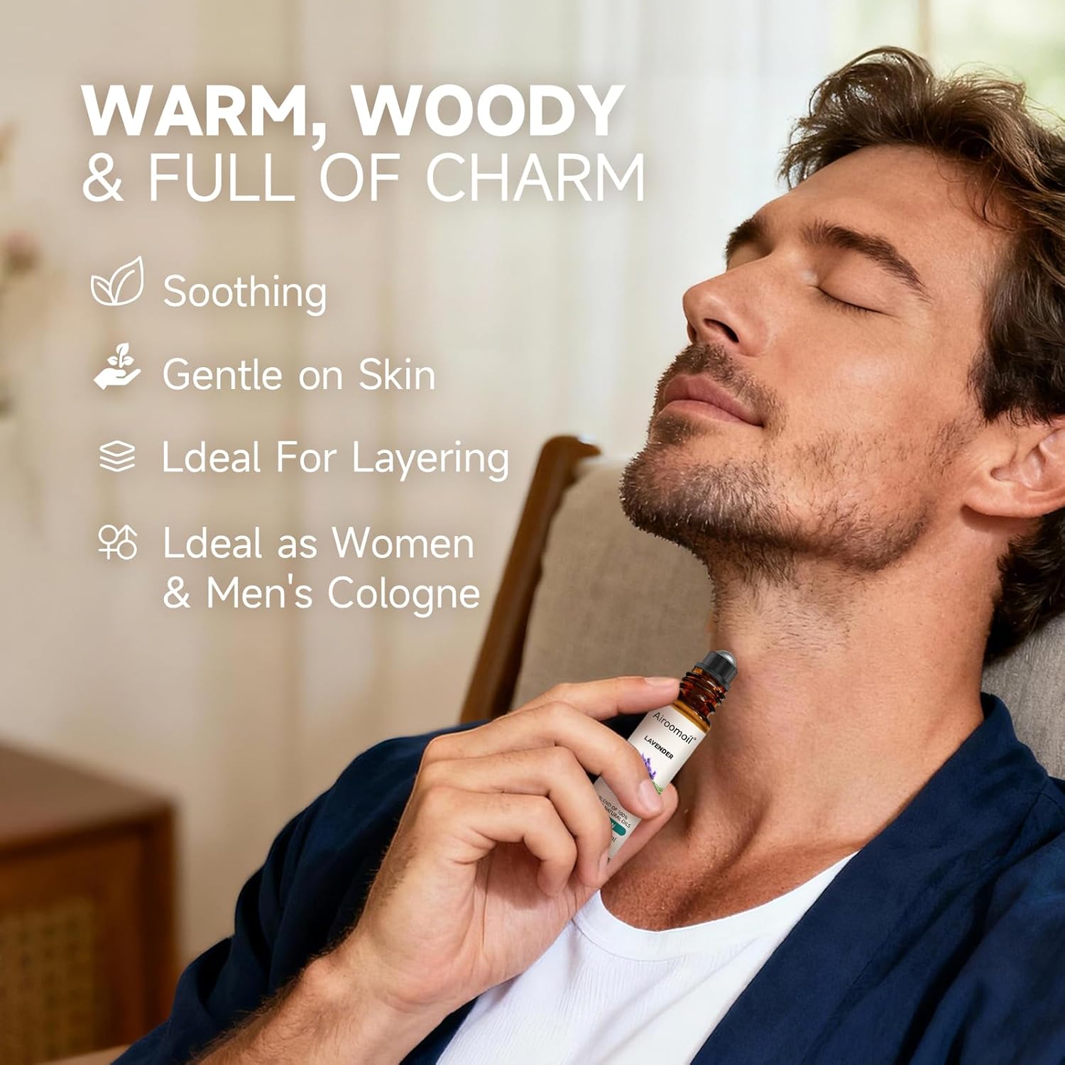 Lavender Essential Oil Roll‑On 10mL – Pre‑diluted Ready‑to‑Use, Portable Travel Size, Gentle Herbal‑Floral Scent for Daily Comfort, Meditation, Yoga, On‑the‑Go Aromatherapy – Female Gift