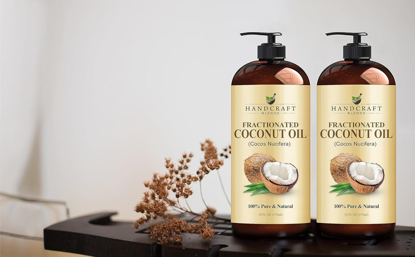 Handcraft Blends Complete Care Trio: Fractionated Coconut Oil, Grapeseed Oil, and Avocado Oil – (3 x 16 Fl Oz) – 100% Pure & Natural – Bulk Carrier Oils for Skin, Massage, and Hair