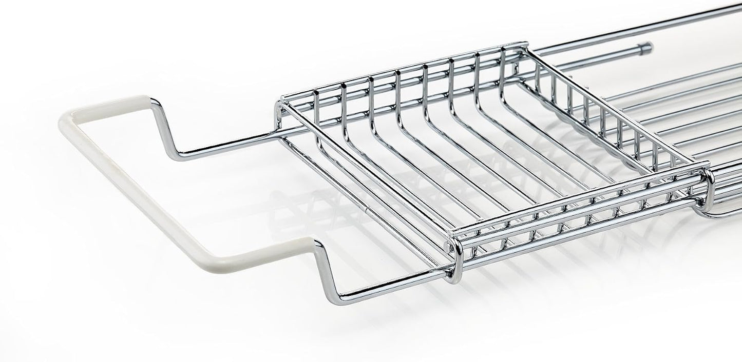 Home Intuition Stainless Steel Expandable Shower Bathtub Tray Over the Clawfoot Tub Bath Caddy