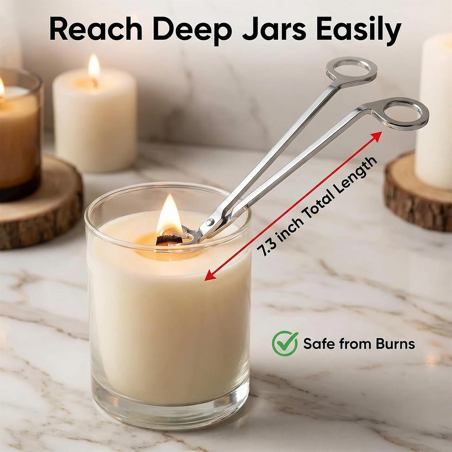 Candle Snuffer, Candlesnuffers Wick Snuffer Candle Accessory, Stainless Steel Wick Flame Extinguisher for Putting Out Candle Flame Safely (Silver Candle Wick Trimmer)