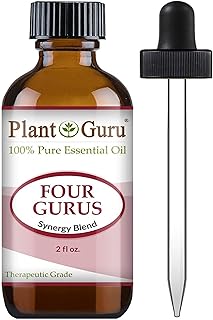 Four Gurus Blend Essential Oil 2 oz 100% Pure Natural Therapeutic Grade Blended with Clove, Cinnamon, Lemon, Rosemary, Eucalyptus for Aromatherapy Diffuser and Immune Support