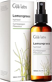 Gya Labs Lemongrass Hydrosol - 3.4 Fl Oz - Hydrating Face & Body Mist for Skin Toner & Hair Refresher - As Pillow, Room & Linen Spray for Fresh Scent