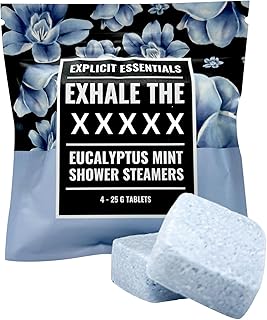 Explicit Essentials Exhale The BS Eucalyptus Mint Shower Steamers | Aromatherapy Eucalyptus and Mint Shower Steamers | Spa Shower Gift for Stress Relief, Relaxation & Self-Care