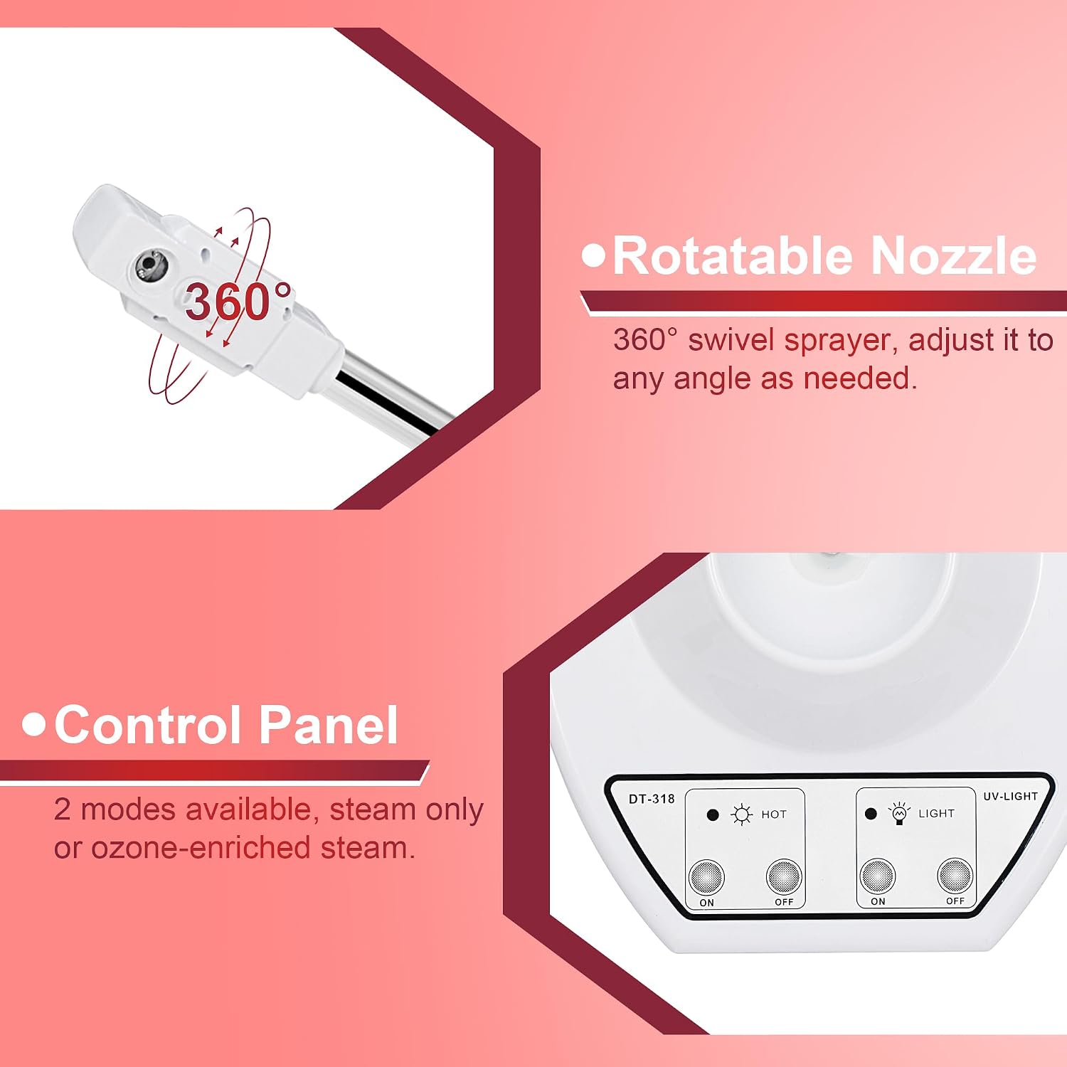 Facial Steamer On Wheels Professional Face Steamer Machine for Home Spa Facial Deep Cleaning, Ionic Ozone Hot Mist Skin Care Equipment with Stand