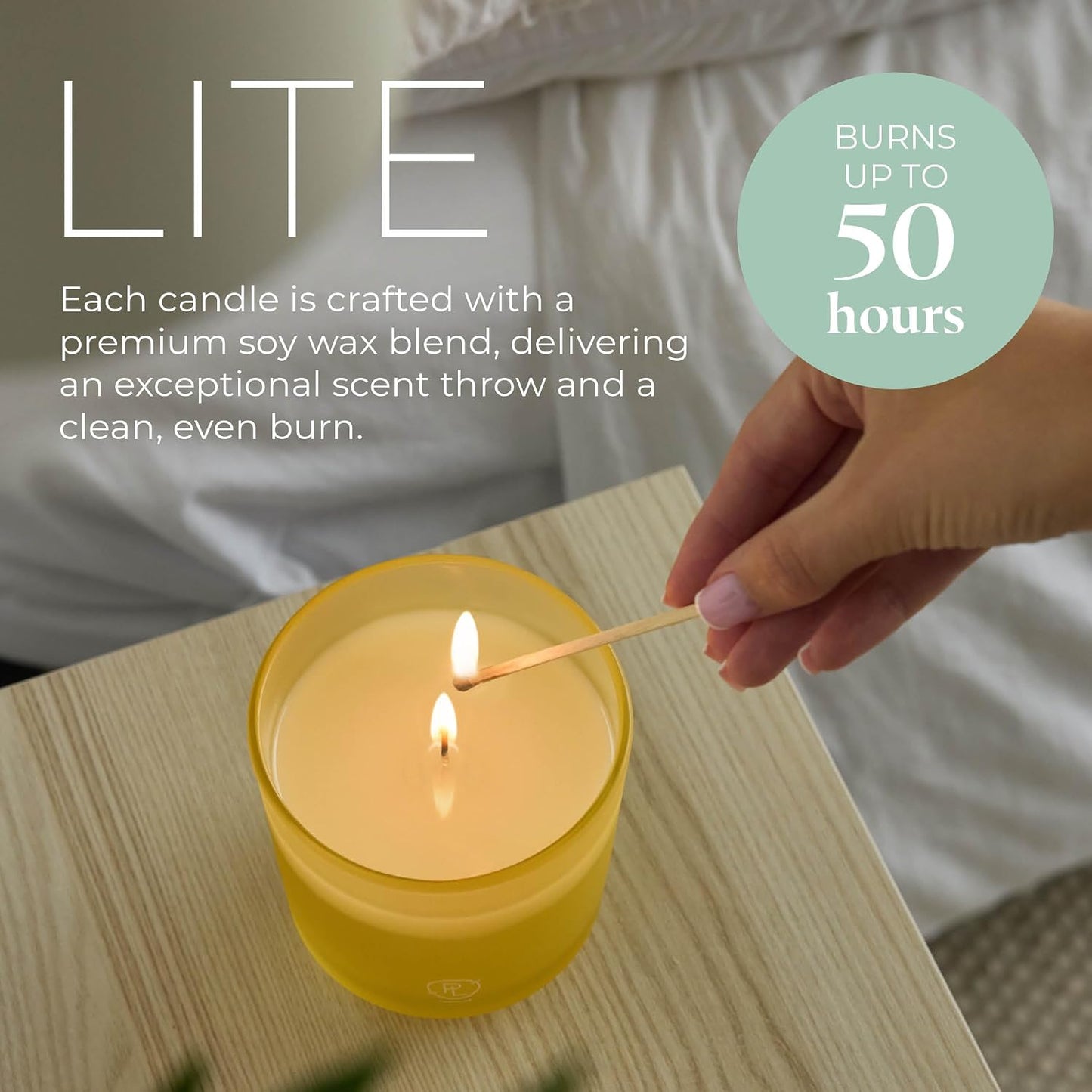 PartyLite Ocean Lavender Scented Candle Refill, Notes of Vanilla Sea Salt, Driftwood, Sea Moss, Patchouli & Eucalyptus, 10oz 1-Wick Aromatherapy, 40 Hours of Luxury Fragrance, Sustainable Soy Wax