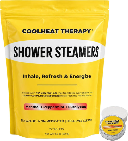 Aboniki COOLHEAT Peppermint Extra-Strong Aroma Shower Steamers, 15 Pack