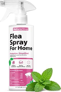 Flea Spray for Home, Fast-Acting Flea Killer for Carpets, Furniture & Pet Bedding, 16 oz (475mL)