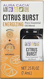 Aura Cacia Citrus Burst Essential Oil Blend, Boxed 0.25 fl. oz. - Light Aroma, No Synthetic Fragrances